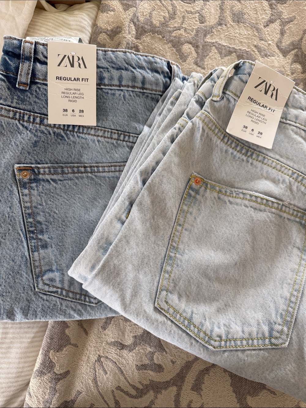 ZARA High-Rise Women’s Jeans - Light Blue & Washed Blue BUNDLE
